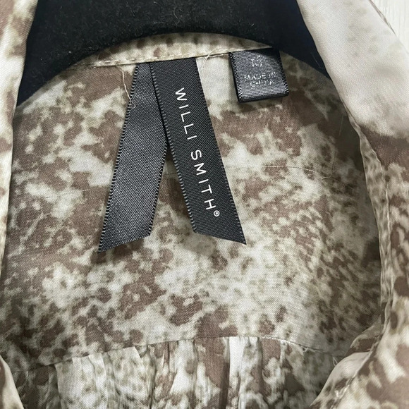 Willi Smith Snake print long sleeve button down blouse M - Picture 9 of 13